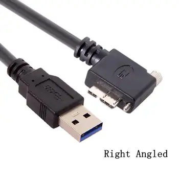 USB 3.0 a-b 90 de Grade la Dreapta și la Stânga și în Sus și în Jos în Unghi Micro-B USB 3.0 Cu Șuruburi de Blocare Montare cablu de Date 1.2 m 3m 5m