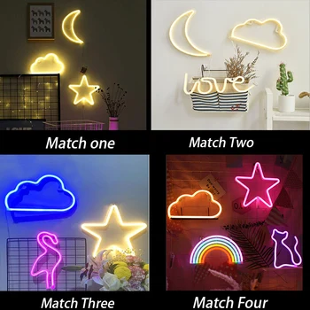 18 forma led neon lumina de noapte semn pentru decorarea camerei zece set de meci scene personalizate, lumini led semne acasă perete dormitor bar