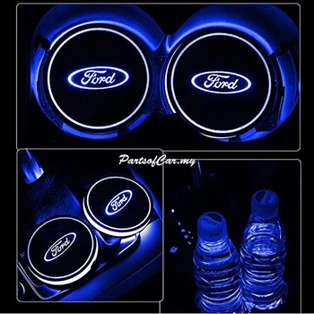 1buc Auto USB led Lumină Cupa Mat Luminos Coaster pentru Ford Focus 2 3 1 MK2 MK3 MK1 Fuziune Accesorii Auto, bunuri Gadget Masina
