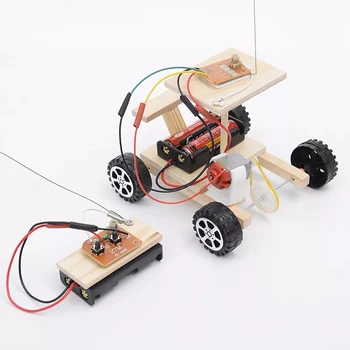 Diy Fără Fir Control De La Distanță Modelul De Curse Kit Lemn Copii Fizică Experimente Științifice Set De Jucării De Asamblat Masina Jucărie De Învățământ