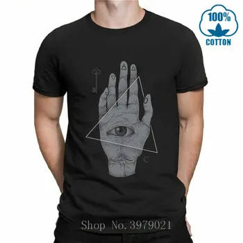 Vrăjitoare Mână Ochiul care Vede Tot illuminati Design Cool pentru bărbați t-shirt Anime Vara T-shirt Alb negru tricou