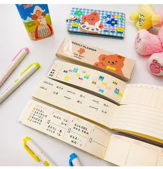 Sharkbang Kawaii Urs Stil Coreean Planificator Săptămânal De Studiu Memo Notebook-Jurnalul De Muncă Notepad Agenda Vocabular BookSchool Papetărie