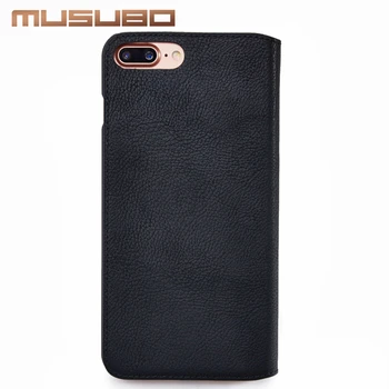 Musubo Brand Ultra Slim telefon Caz pentru iPhone 7 Plus Retro din Piele de Lux Acoperă pentru Apple iPhone 8 Plus Flip cazuri Coque Capa