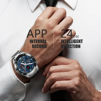 LIGE 2020 Nouă Bandă de Oțel Ceas Inteligent Bărbați Rata de Inima tensiunea de Sport Multi-Funcția de Ecran Tactil Complet rezistent la apa Smartwatch
