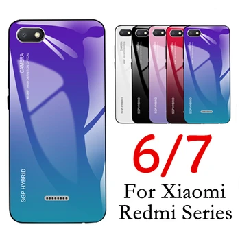 Gradient de Telefon Caz Pentru Xiaomi redmi nota 6 pro note6 Sticla Cazuri resmi 6a 7a note7 6pro nu 6 7 A6 A7 Lux Coque