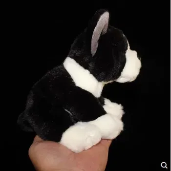 Dragut simulare 17cm câine jucărie de pluș de înaltă negru câine bulldog pentru copii cadou de ziua de nastere