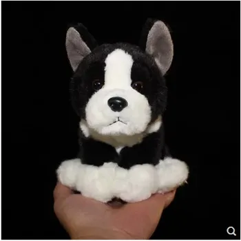 Dragut simulare 17cm câine jucărie de pluș de înaltă negru câine bulldog pentru copii cadou de ziua de nastere