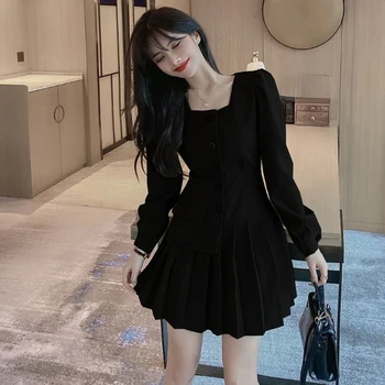 Blazer Elegant Rochie Femei, Cu Maneci Lungi Office Rochie De Partid De Sex Feminin Toamna Anului 2020 Talie Mare De Afaceri De Moda Rochie Mini Coreeană