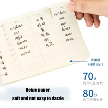 Deli 1 buc Vocabular limba engleză Carte Orizontală Portabil Notă carte în formă de Inel de Memorie Cuvânt Notepad Mini de Buzunar de Învățare Notebook