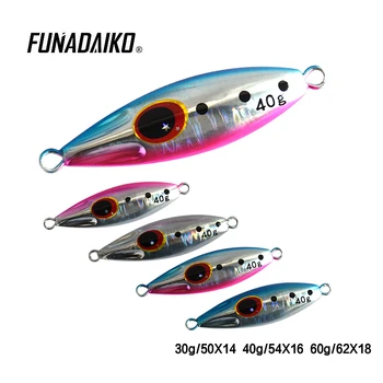 FUNADAIKO Mal exprimate lent jigging nada de pescuit în marea turnare jig artificiale strălucire luminos momeala 30g 40g 60g barca jig pescuit lures