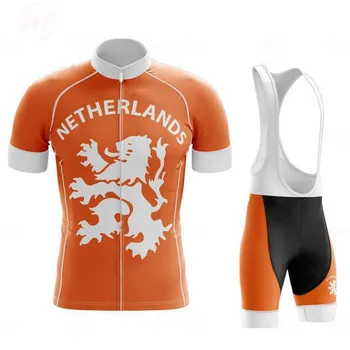 Olanda Vara Ciclism Jersey Set de Biciclete Îmbrăcăminte Maillot Ropa Ciclismo Bicicleta Haine Sport Costum de Ciclism MTB Triatlon