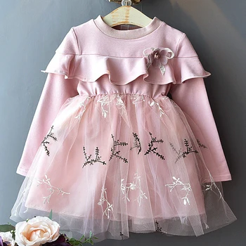 Iarna 2019 copii rochie eleganta Copii îngroșa rochie pentru Ziua de nastere fata Rochie Pulover Pentru Fete Copilul Costum Imbracaminte Copii
