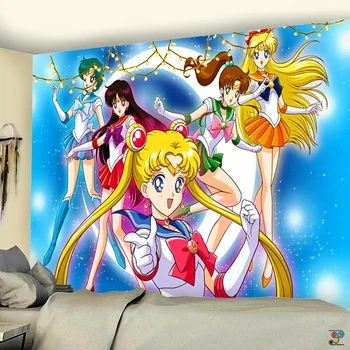 Sailor Moon Anime Tapiserie panza Băieți și Fete stil Dormitor Cuvertură Yoga blanketHome Art Agățat de Perete Psihedelice covor