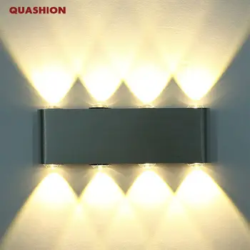 Moderne Dreptunghi LED 8W Sconces Perete, corp de iluminat Aluminiu cu 8 LED-uri de Mare Putere de Sus în Jos Lampa de Perete de Lumină la fața Locului Tranșee de Iluminat