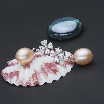 Moda Real De Apă Dulce Pearl Cercei Pentru Femei,Perle Naturale Coreea Cercei Cadou Fată La Modă,Cercei Lungi De Perle Albe