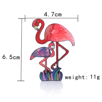 Cring Coco 2019 Smalț Albastru Flamingo Broșe pentru Femei la Modă de Desene animate Pasăre Ace de Brosa Fete Aliaj Cadou pentru Ziua Mamei Fierbinte