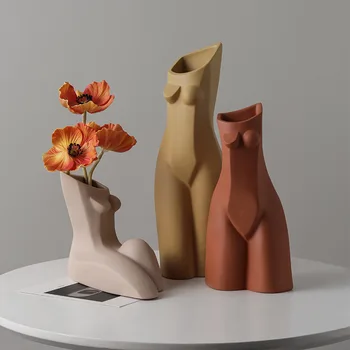 Nordic abstract creative de arta corp geometric vaza moderna living minimalist aranjament de flori flori decor acasă vaza ceramica