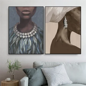 GOODECOR Artă Africană Neagră Femeie Pictură în Ulei Amercian Cuadros Postere si Printuri de Arta de Perete de Imagine pentru Camera Decor Acasă