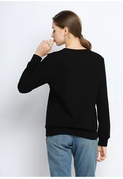 2019 iarna mâneci lungi brodate tricou de lână cald casual, negru bluza Feminin Casual, bluze plus dimensiune TOPURI XXXXXL