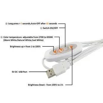 Portabil DC 5V USB LED lampa de Birou Greu Bară Rigidă de lumină Lampă cu led-uri Tub de Noapte Pentru Copiii de Studiu de Carte de Lectură Iluminarea pe timp de Noapte