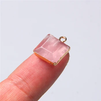 2 buc Natural de Trandafir Roz cristal de cuarț piatră charm pandantiv pentru a face bijuterii cercei colier bratara handmade bijuterii diy 12MM