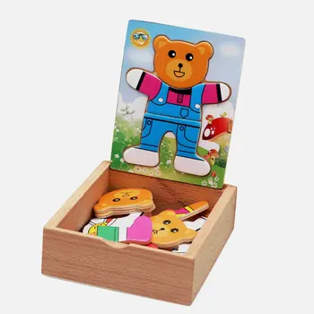 Transport gratuit de Pluș Rochie de Schimbare de Puzzle 3d din Lemn de Jucării pentru Copii Puzzle Joc de Pansament Gradinita Montessori Consumabile Copii Cadou