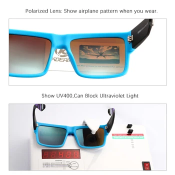 KDEAM Recomanda Pătrat Polarizat ochelari de Soare Pentru Barbati Femei în aer liber Nuante Ultra-gros Elastic Vopsea Cadru 5-Butoi Balamale