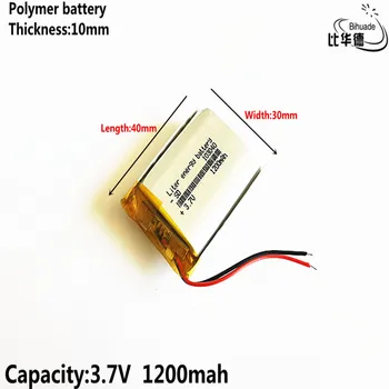 Bun Qulity Litru de energie baterie 3.7 V,1200mAH 103040 Polimer litiu-ion / Li-ion pentru tablet pc-ul BĂNCII,GPS,mp3,mp4