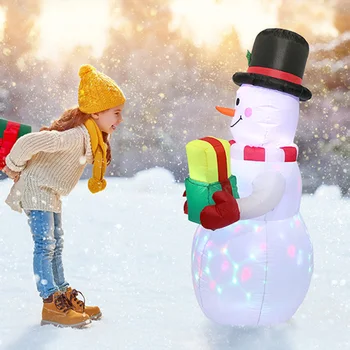 150cm Moș Crăciun Gonflabil Lumina de Noapte Figura în aer liber, Grădină Jucării Petrecere de Craciun Decoratiuni de Anul Nou 2021 NOI UE Plug