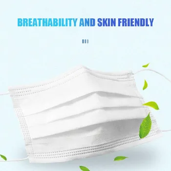 Masca De Protectie Respirabil Unisex Preveni Bacteriile De Igienă Masca Alb De Unică Folosință 3 Straturi De Față Măști De Gura