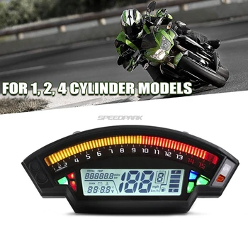 Motocicleta Universal LCD Vitezometru Digital 14000RPM 6 Viteze 199km/h Iluminare din spate Motocicleta Kilometrajul For1,2,4 Cilindri Metru