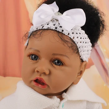Hoomai Handmade piele Neagră Realist Renăscut Baby Dolls Corp Moale Pentru Copii Cadou de Crăciun mai Bune tovarăși de joacă