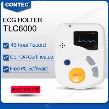 TLC6000 Dinamic Holter ECG 12-plumb de 48 de Ore Analizor Sistem de înregistrare, usb pc sw ,Portabil CE FDA