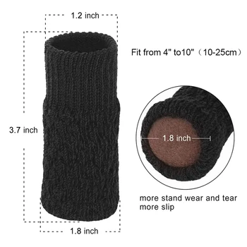 24 Buc Elastic Anti-Alunecare Tricotat Mobilier Scaun Picior Ciorapi-Etaj Protectori, Mobilier Tampoane Capace (Negru)