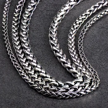 Țesut de Grâu design Argint 925 lanț cravată și lanț Pulover colier pentru omul de moda