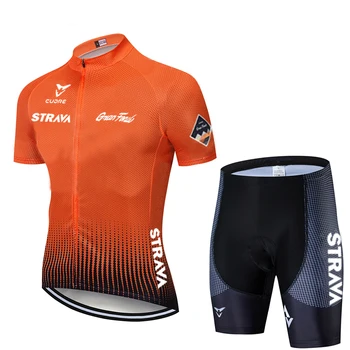 Noi STRAVA 2020 Vara cu maneci Scurte Ciclism Jersey Set Respirabil Sport Biciclete Jersey Bărbați Ciclism de Îmbrăcăminte în aer liber, Biciclete Jersey