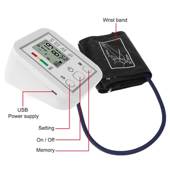 Monitor de Presiune sanguina Portabil si de uz Casnic Brațul Trupa Tip Tensiometru Display LCD Măsurare Precisă