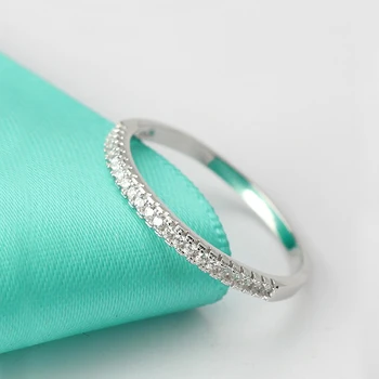 LESF Real Argint 925 cu Zircon Rotund Geometric Inel Pentru Femei de Moda Drăguț Fine Bijuterii Accesorii Cadou