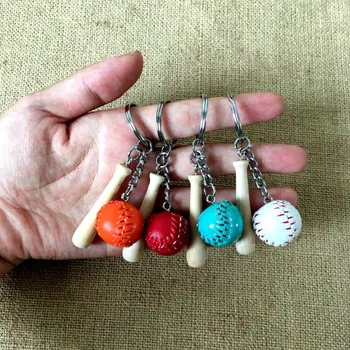 20buc/mulțime de baseball breloc drăguț cheie inel pentru femei 3D bâtă de baseball breloc cheie titularul portachiavi sac de farmec transport gratuit