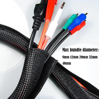 DIY Cablu de Management Maneca Wire Wrap Hider Cablu Capac Organizator Protector pentru TV, PC Home Theater Cârlig & Bucla de Cablu dimensiunea Folie