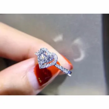 Doamna Clasic masiv 925 Sterling Silver ring Simulat Inimă de Diamant Inele de Nunta Brand de Bijuterii pentru Femei dimensiune 4,5,6,7,8,9,10