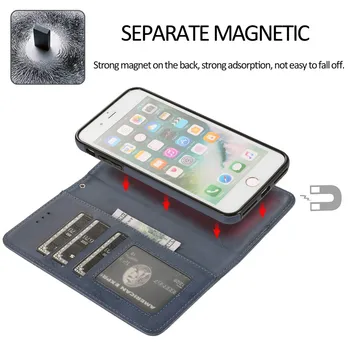 De lux Piele Flip Portofel Caz Pentru Apple iPhone SE 2020 7 8 Plus Detașabil Magnetic Slot pentru Card de Telefon Pungi Capacul de Protecție Coque