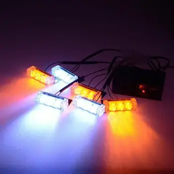 Car LED Lumina Strobe Grila Flash lampa cu Lumini de Zi de Funcționare Politie/Ambulanta de Urgență de Avertizare Intermitent Moduri Strobe