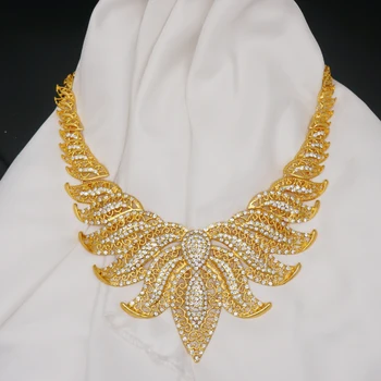 African Seturi de Bijuterii de Moda, aur Frunze de Forma de Cristal Colier, Brățară, Inel, Cercei Mireasa Nunta Bijuterii Accesorii