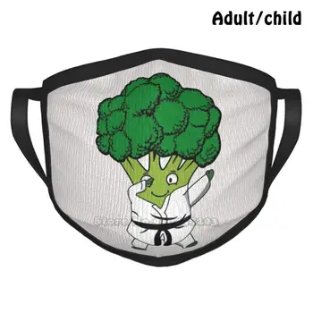 Broccoli Karate, Judo, Taekwondo Luptător De Arte Marțiale Cadou Amuzant De Imprimare De Moda Amuzant Pm2.5 Reutilizabile Masca De Fata Vegan Ideea Ziua