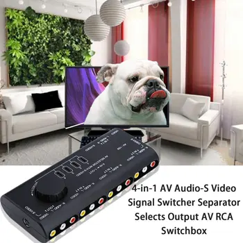 4 în 1 iesire AV RCA Casetă de Comutare AV Audio Semnal Video Switcher Splitter 4 Way Selector cu RCA Cablu Pentru Televizor DVD VCD TV.