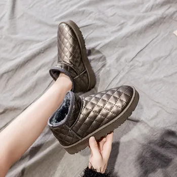 Cizme impermeabile femei tub scurt 2020 nou sălbatic cizme scurte de iarnă non-alunecare plus catifea caldă bumbac pantofi pâine pantofi