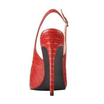 Onlymaker Femei 12CM Sandale Tocuri inalte Pompe de Culoare Roșie a Subliniat Toe Glezna Curea Sandale de Moda de Dimensiuni Mari US5~US15
