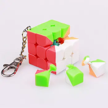 Moyu Breloc 3x3x3 Mini Cub Magic Cheie Lanț moyu Stickerless Profesionale Viteza Moyu Cuburi Puzzle Jucării Pentru Copii
