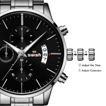 SWISH Bărbați Ceasuri de Lux de Top de Brand Sport Cuarț Ceas Barbati Cronograf rezistent la apa Încheietura Ceas Bărbat din Oțel Inoxidabil Data Ceas Masculin